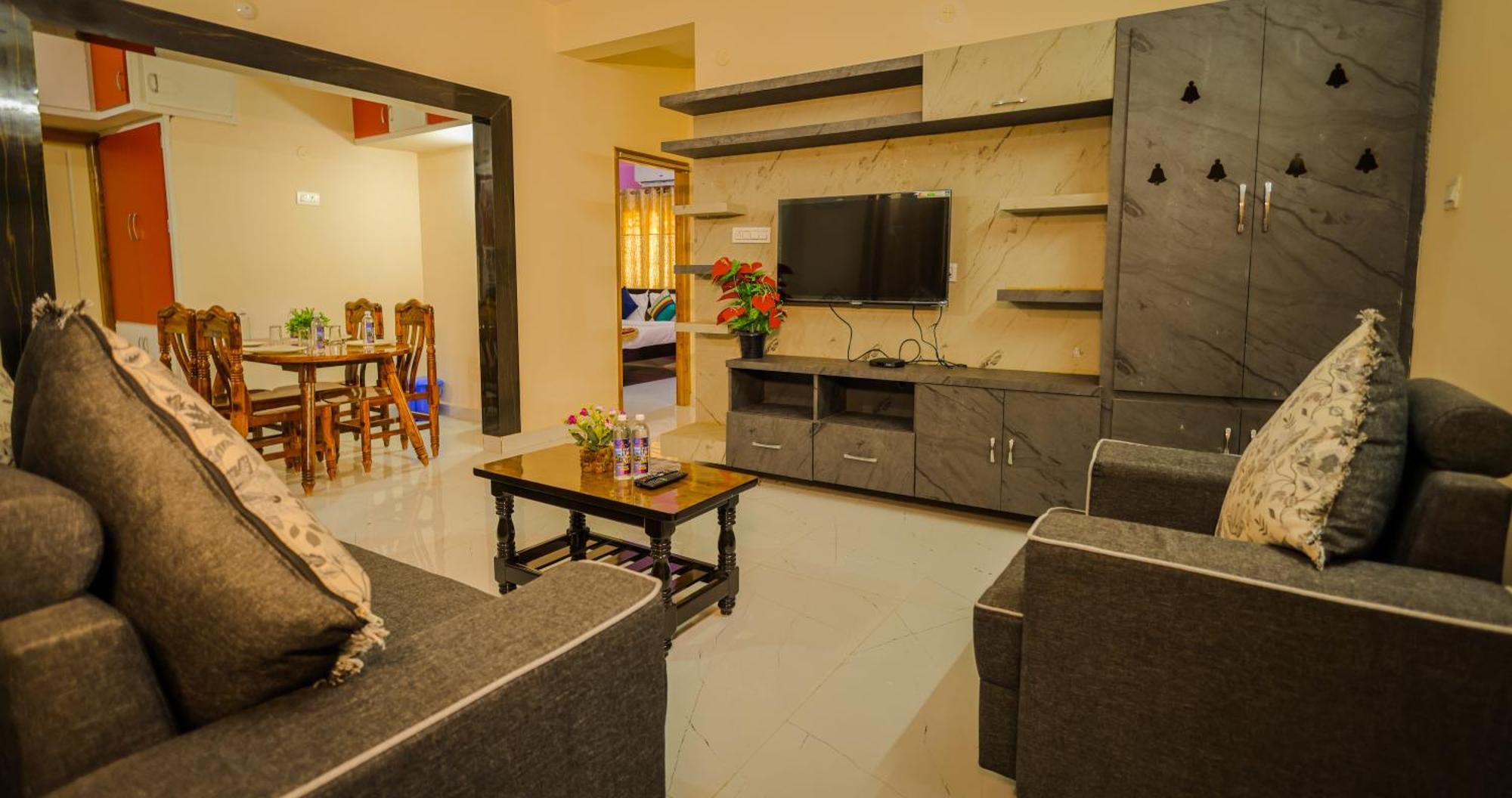 S V Ideal -2bhk Service Apartments-ac Bedrooms, Premium Amities, 2km To Tiruchanoor Padmavathi Temple , 6km To Alipiri, 24 Service Boys Available Tirupati